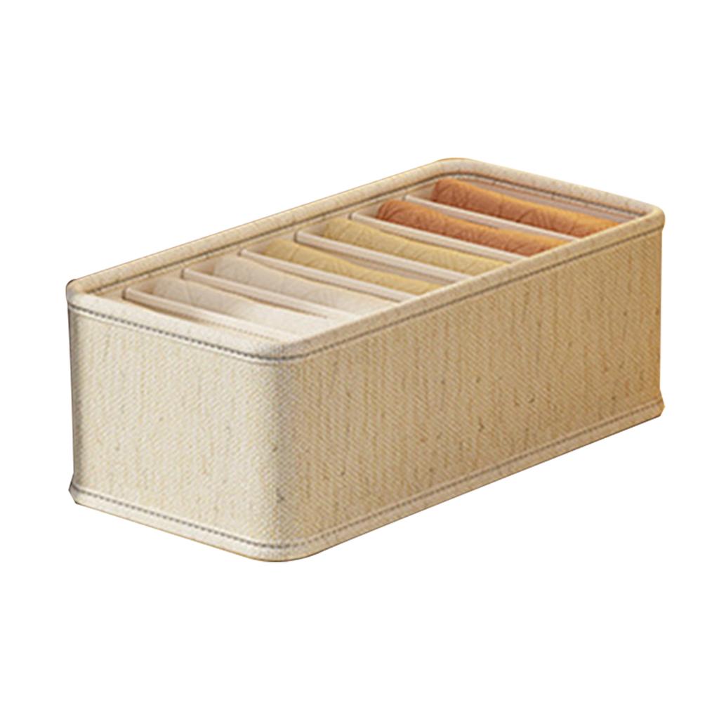 Undergarment Holder Cotton Linen Underwear Organizer for Home and Travel Socks Scarves Storage Container with Dividers