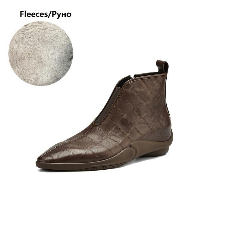 

Мода НОВЫЕ Осенне-зимние Женские Ботинки Острый Носок Необычный Каблук Обувь Натуральная Кожа Обувь для Женщин Ботильоны на Молнии Мягкие Современные Ботинки 41