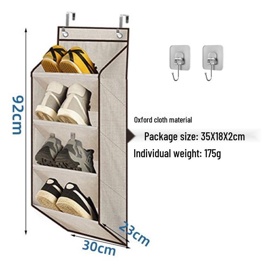 Wall-Mounted Multi-Layer Foldable Shoe and Sundry Storage Bag