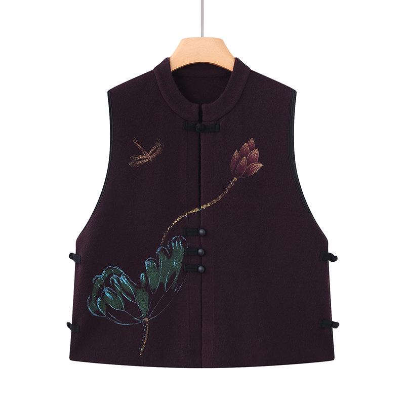 2026 Spring New Arrival Women s Embroidered Shawl Vest - Chinese Style XL
