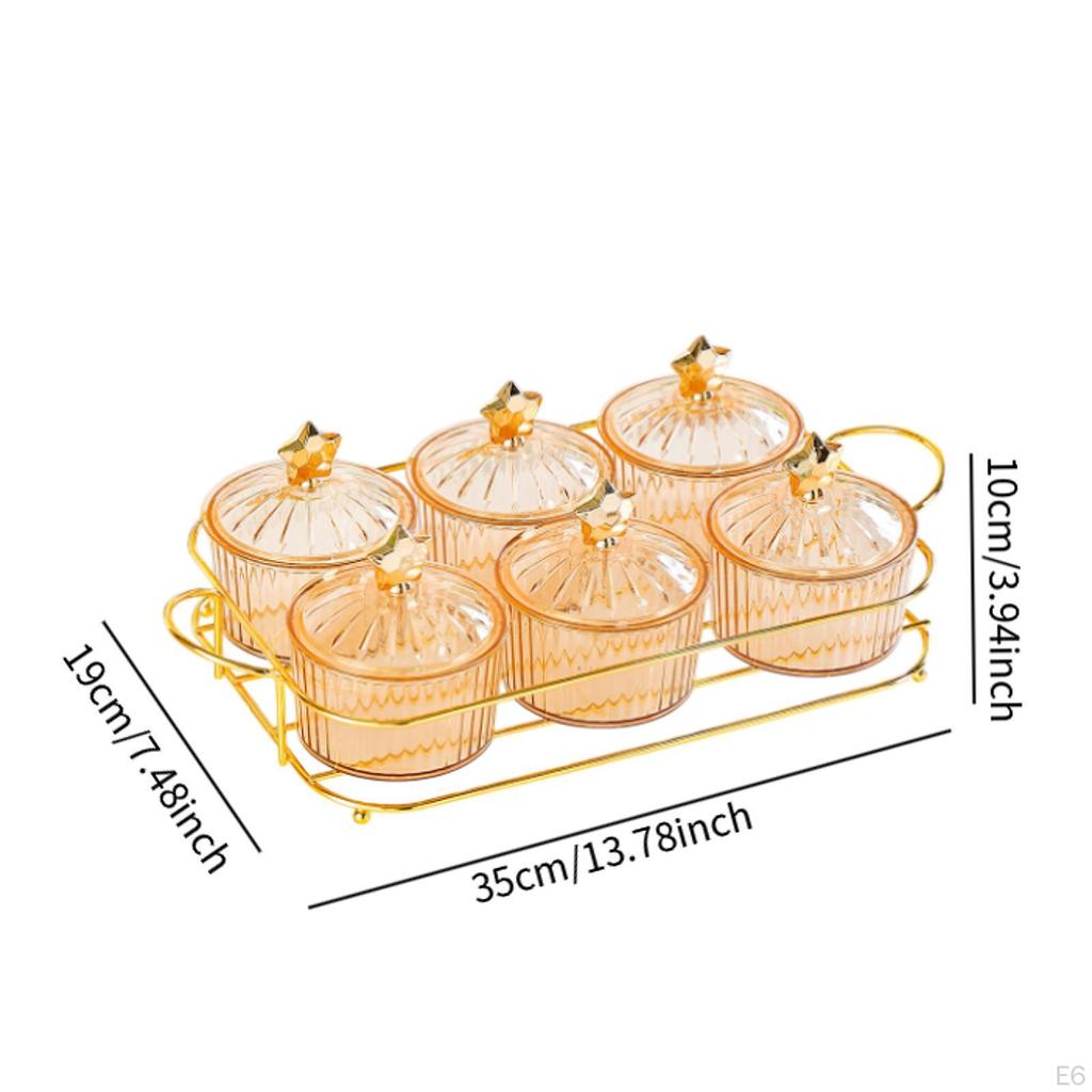 Dried Fruit Plate Appetizer Food Storage Box Candy Dish with Lid Divided Serving Platter for