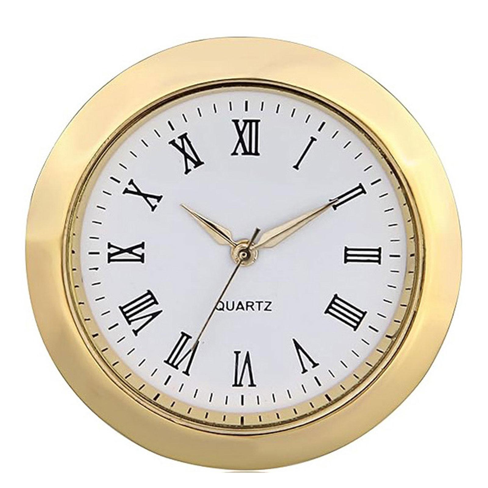 

Multipurpose Metal Round Miniature Clock Insert with Roman Numeral Display Metal Watch Dials for Home Decors A