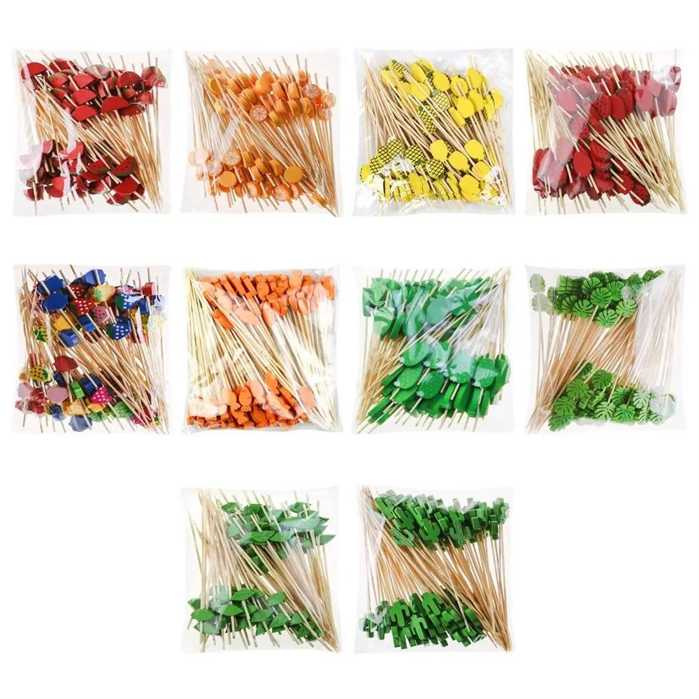 Sticks Salad Sandwich Toothpicks Cupcake Fruit Fork Handmade Toothpicks Fruit Sticks Bamboo Picks Food Fruit Cocktail Decor