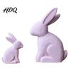 Rabbit Figurine With Stable Base 2Pcs Distressed Statue Vintage Bunny Figurines Easter