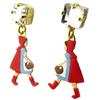 Les Trésors De Lily [P2021] - Artisanal Earrings 'Monde Merveilleux' (Red Riding Hood) Multi-colored Gold - 35x15 Mm