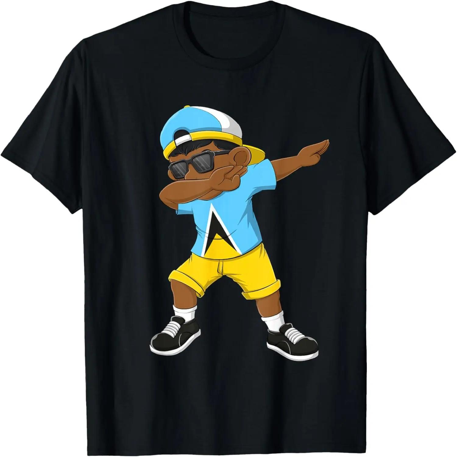 Dabbing Boy Saint Lucian Saint Lucia Flag Kids Dab Dance T-Shirt S