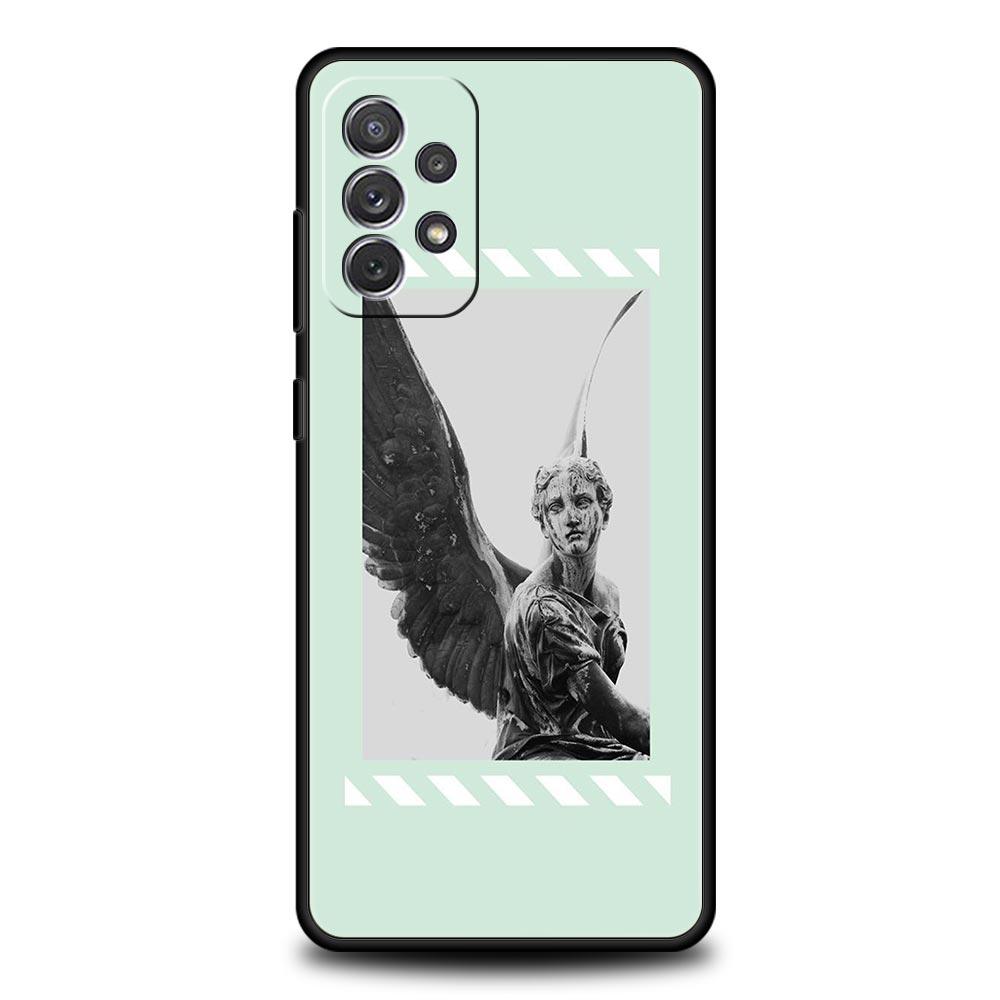 Cartoon Statue Abstract Art Phone Case for Samsung Galaxy A55 A35 A17 A07 A15 A13 A25 A51 A71 A72 A73 A32 A52 A52S A41 Soft TPU Samsung A32 5G