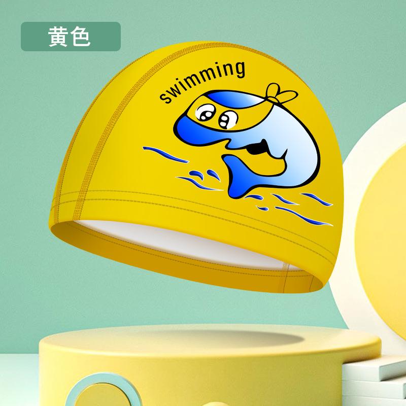 New Cartoon Swimming Caps for Boys Girls PU Waterproof Comfortable Kids Swim Caps Ear Protection Printed Children Swimming Caps