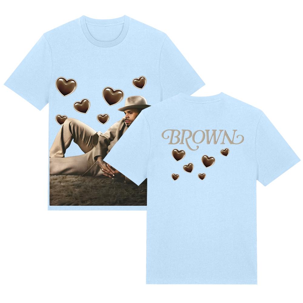 Brown Album Tee Chris Brown Men's Women's Crew Neck T-Shirt Summer Pure Cotton T Shirt Breathable Short Sleeve Tops