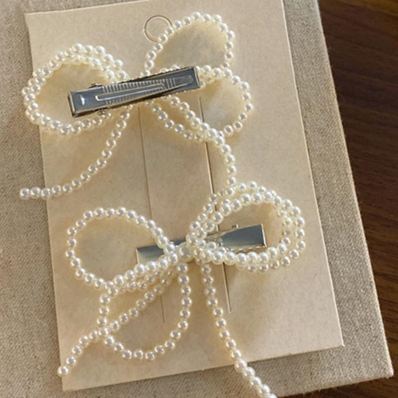 Perlenbesetzte Haarspange Süße Ballett-Blumen-Haarnadel Haarstyling-Dekoration für Mädchen Künstliche Perlen Haarnadel Rutschfeste Klammer