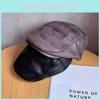 Vintage Inspired Refreshing Beret Cap For Ladies Gents Soft Leather Velvet Trendy Autumn Wear