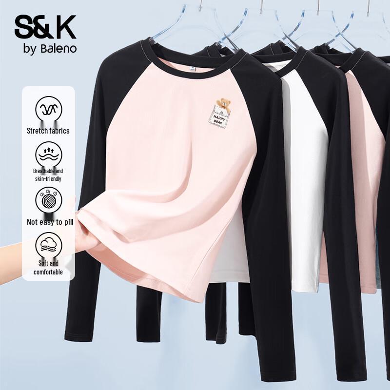 Baleno S&K Women s Color-block Slim-fit Long Sleeve T-Shirt L
