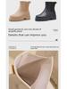 2024 Stylish Women's Waterproof Rain Boots: Thick Soles, Wear-Resistant, Heightened Design with Plus Velvet Warmth for All Seasons