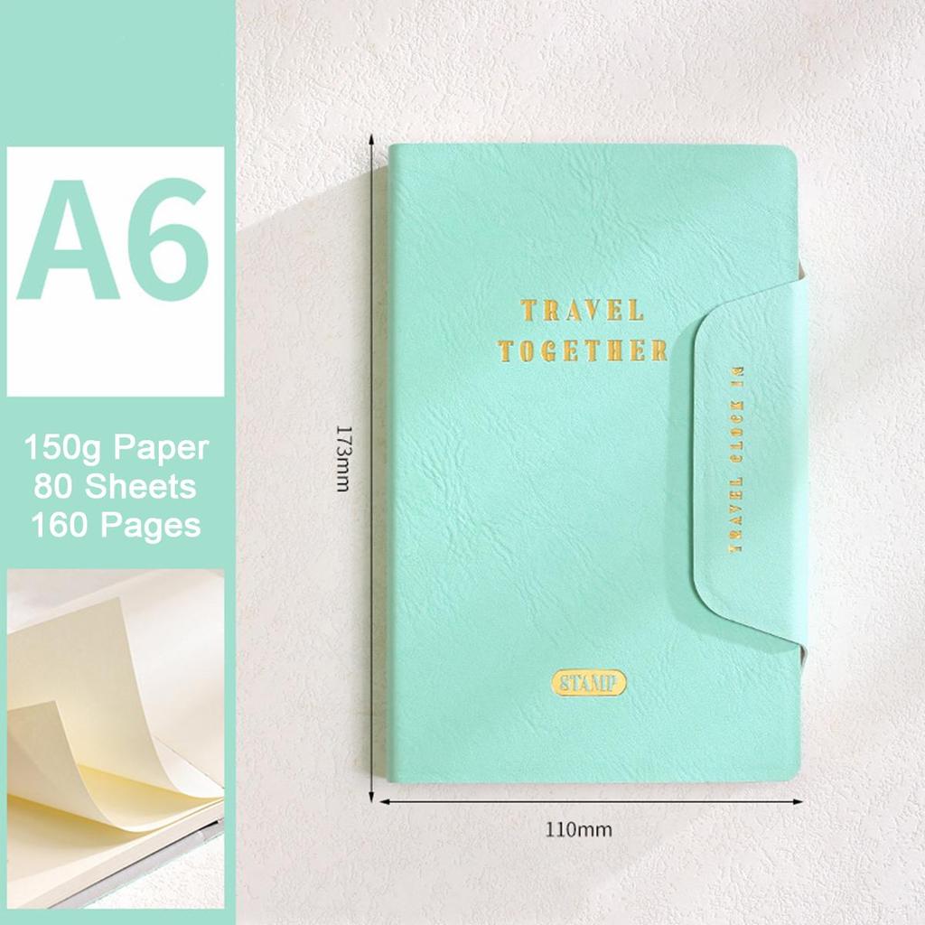 A6 Travel Journal, Student Leather Notebook, Blank Pages, Notepad, Drawing Book, Business Meeting Record Book, Mind Map, 80 Sheets