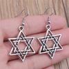 Vintage Neue Mode Einfach Judentum Menora Davidstern Charmante Hängeohrringe Für Dame Damen Schmuck Geschenk