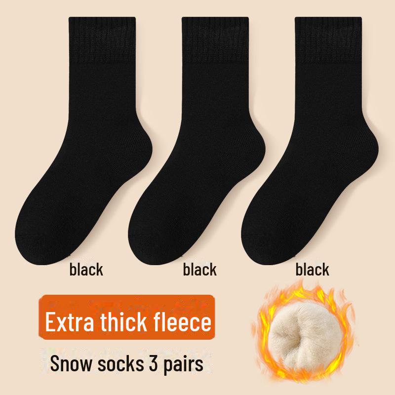 "Women's Plush Winter Socks - Velvet, Thick, Warm Mid-Tube Home & Sleep Socks"