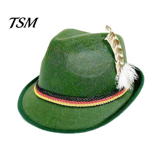 Versatile Casual Hat Fedora with Feather, Short Brim Vintage Jazz Hat, German Holiday Gift for Beer Lovers Oktoberfest Costume Accessories Halloween