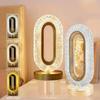 3D Oval Crystal Table Lamp Office USB Charging Night Light for Bedroom Living Room Party Decoration Creative Lamp
