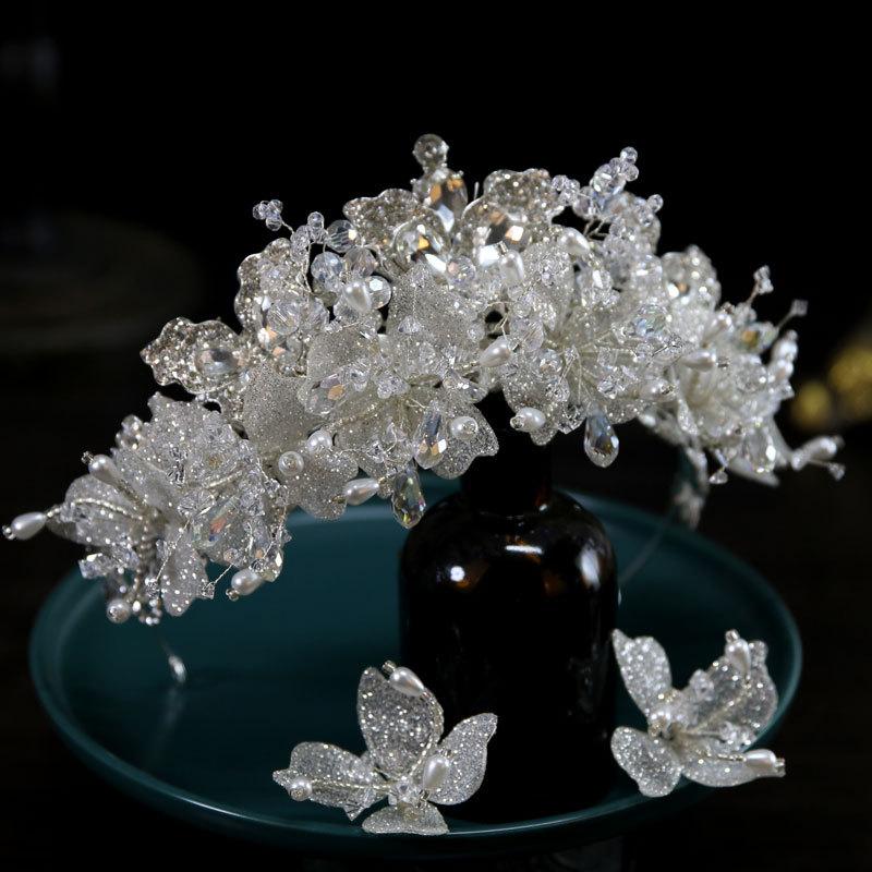 

Новый корейский стиль супер фея невеста свадебная корона головной убор ручная работа корона тиара аксессуары для волос главные свадебные аксессуары