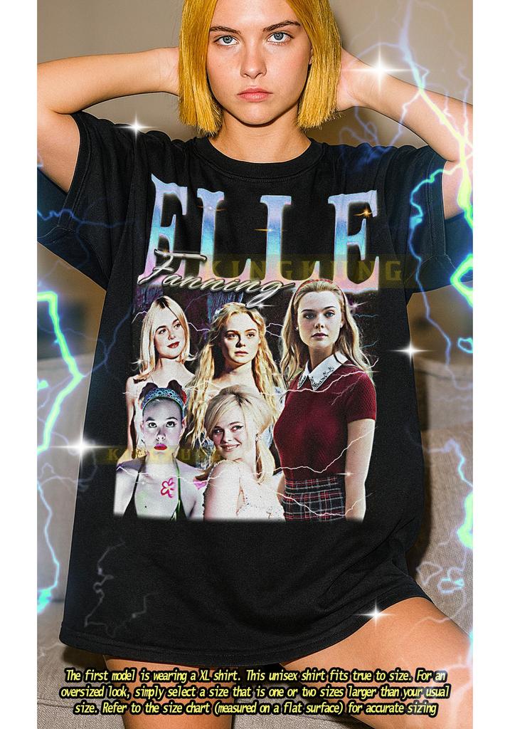 ELLE FANNING Vintage Shirt, Elle Fanning Homage Tshirt, Elle Fanning Fan, Elle Fanning Retro 90s Sweater, Elle Fanning Merch #saf