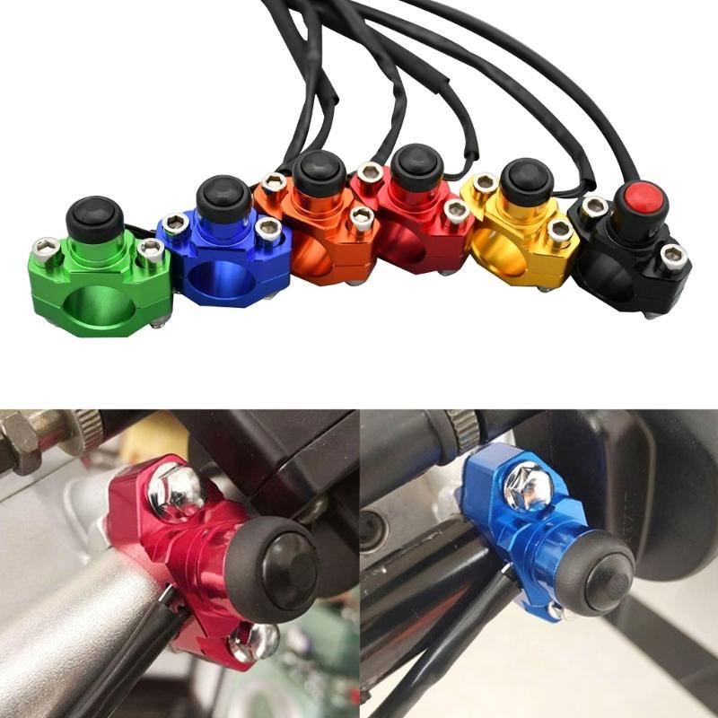 Aluminum Motorcycle Stop Start Kill Switch Button for 22mm Handlebar ATV Dirt Pit Bike Quard with Mounting Backplate