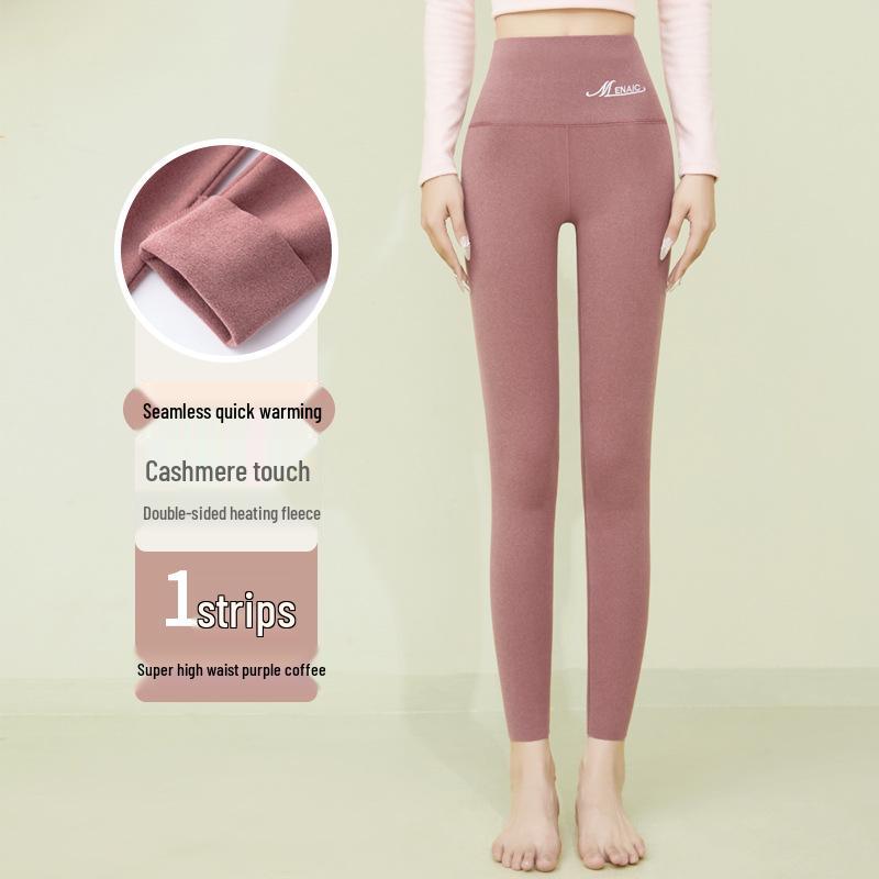 

Бархатные термолеггинсы с высокой талией для женщин - Контроль живота, Двусторонняя наческа, Осенняя одежда, Плотная посадка. M Small [80-105 lbs]