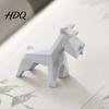 Home Office Desktop Decoration Geometric Low-Poly Schnauzer Figurine 3D Printed Dog Ornament White Mini Statue Statue Gift for Lovers Small