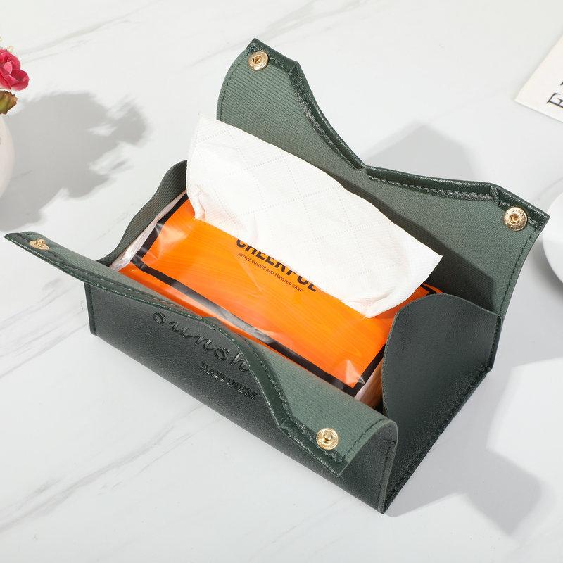 Leather Tissue Box Car Toilet Pumping Box Home Living Room Decoration Bedroom Kitchen Desktop Nordic Large Storage Box