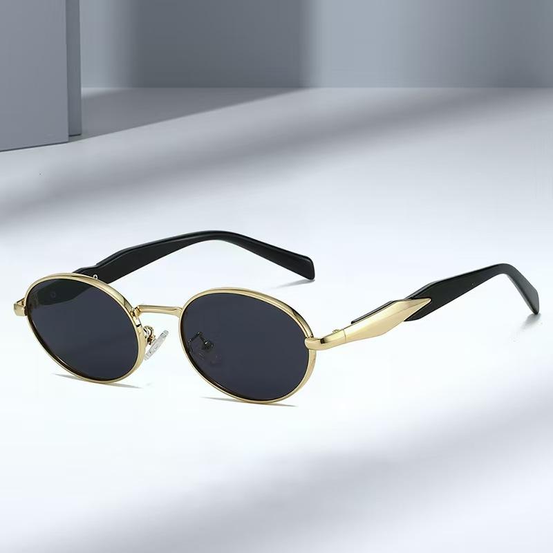 New Sexy Hot Girl Sunglasses Fashion Women'S Metal Oval Frame Eyeglasses Summer Uv Protection Eyeglass Uv400