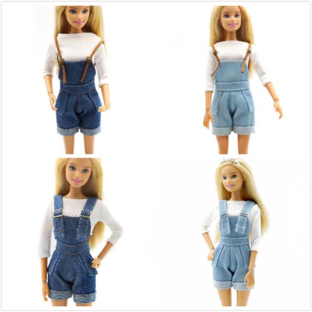 Cloth Doll Suspenders Trousers Outfit Crop Top Funny Children