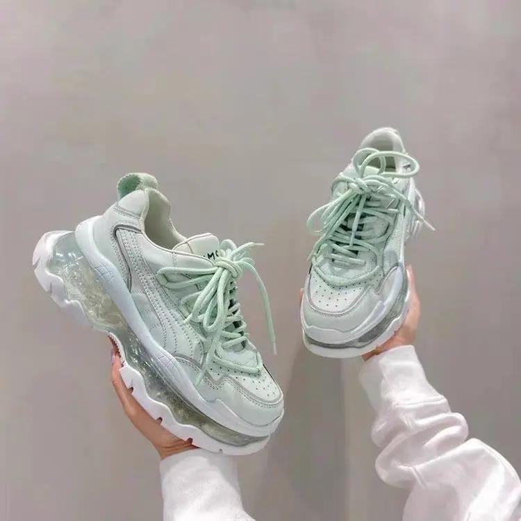 Platform Sneakers Women Breathable Beige Ladies Sports Running Shoes Tennis Female Vulcanized Shoes Sneakers Woman Spring