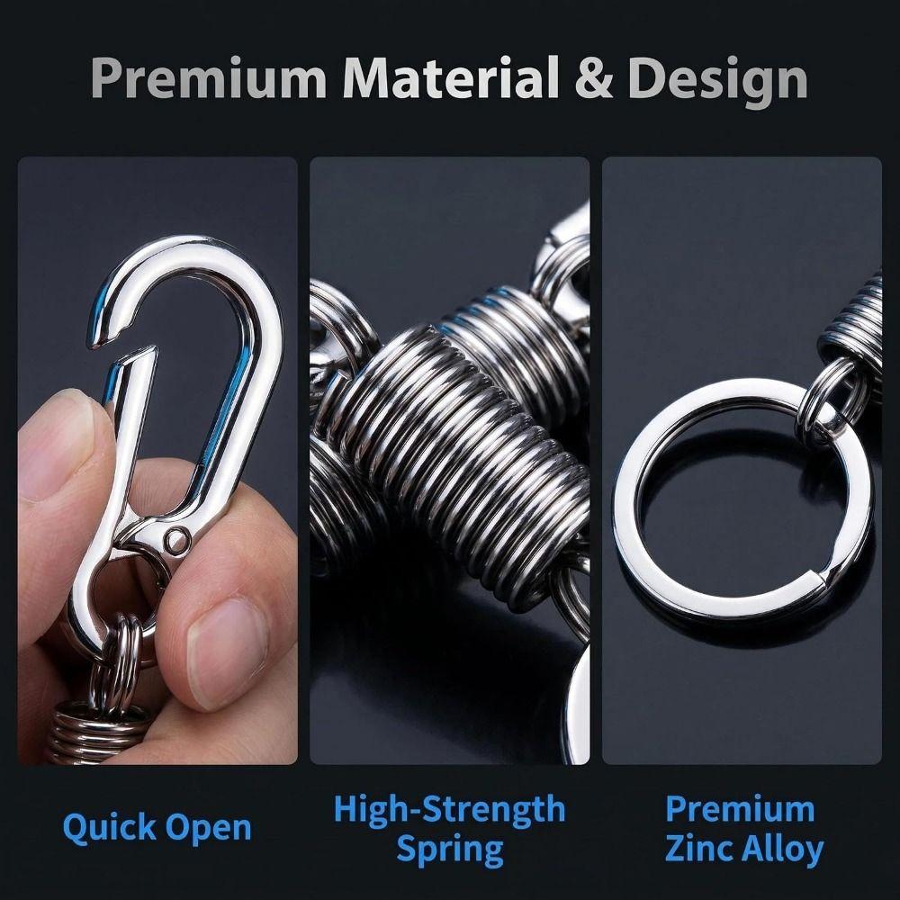 10pcs Multi-Functional Metal Keychains Lightweight Zipper Clips Portable Key Ring Clip Bag