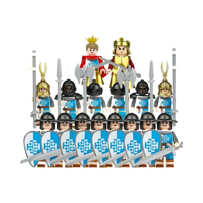 Four Knight Dolls Roman Century 76394 Xiangjiang Small Particle Assembled Building Block Toy Weapons
