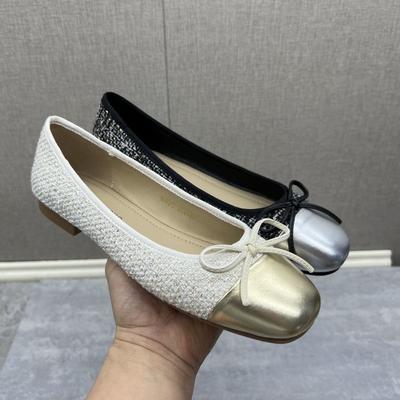 Modne Wiosenne Damskie Płaskie Buty z Rozdzielonym Palcem z Kokardą Miękka Skóra Kokarda z Przodu Płytkie Wsuwane Buty Tabi dla Dziewcząt Płaskie Baleriny