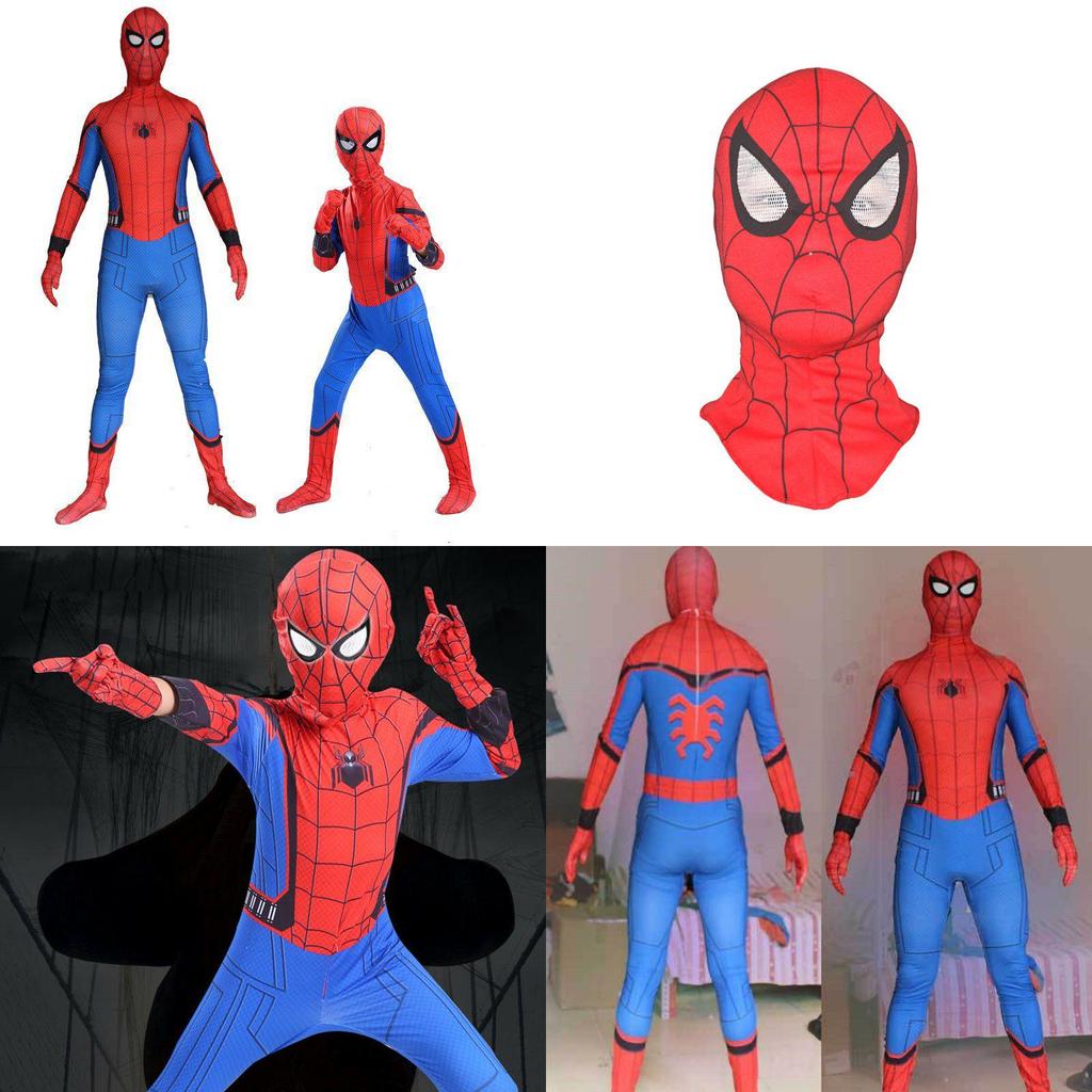 High Quality Durable Homecoming Spiderman Costume Tights Suit For Kids And Adults