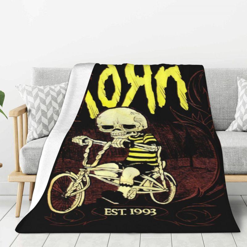 Custom Korns Alternative Metal Rock Band Blanket 3D Print Soft Flannel Fleece Warm Throw Blankets for Office Bedroom Couch Quilt
