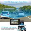3 Channel Dash Cam Front Inside Rear Three Way Car Dash Camera 4K+1080P+1080P GPS WiFi IR Night Vision DVR Black Box