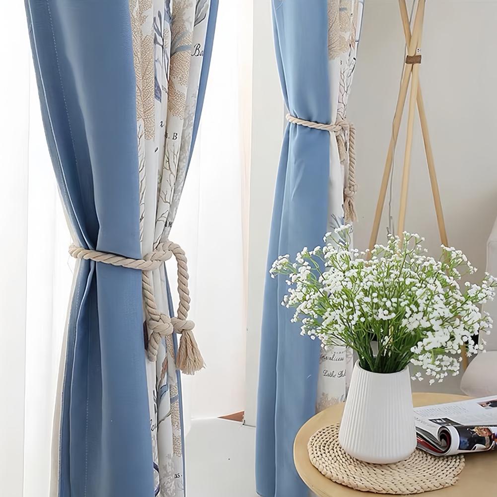 2PCS Curtain Tiebacks Wide Application Curtain Ties Anti-scratch Tassel Decor Cotton Flax Exquisite Curtain Ropes