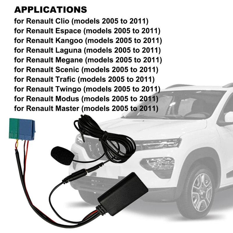 Car Bluetooth Module AUX Audio Cable Adapter MIC Handsfree MINI ISO 6Pin AUX Cable For Renault Updatelist Radio 2005-2011
