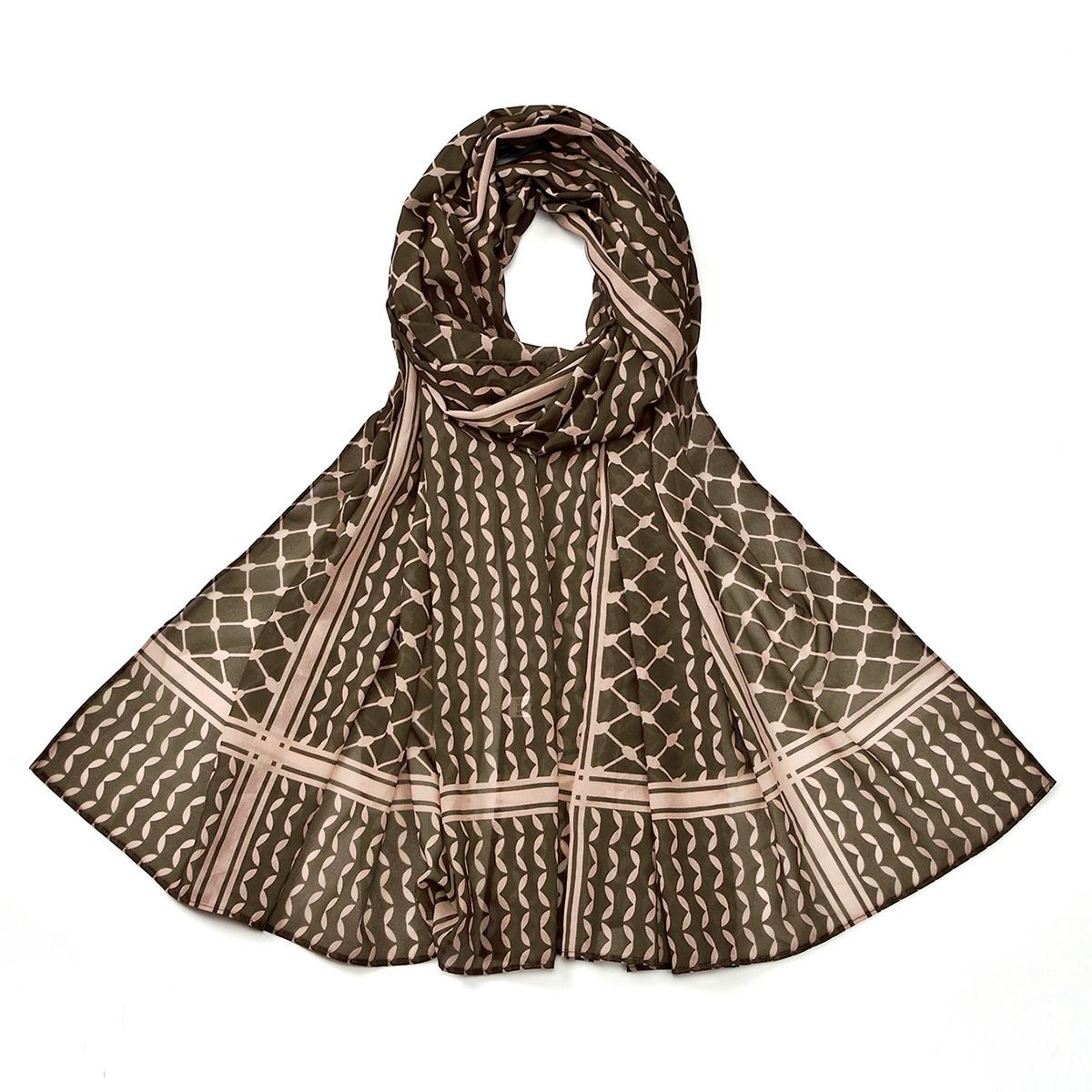 

Принтованный шифоновый платок Арабский шарф Ближний Восток Дубай Турция Палестинский хиджаб-шарф 70x180cm