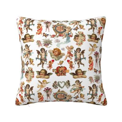 Benutzerdefiniert Niedliche Engel Nordische Kissenhülle Wohnzimmerdekoration Ästhetische Renaissance Blumen Kissen für Sofa