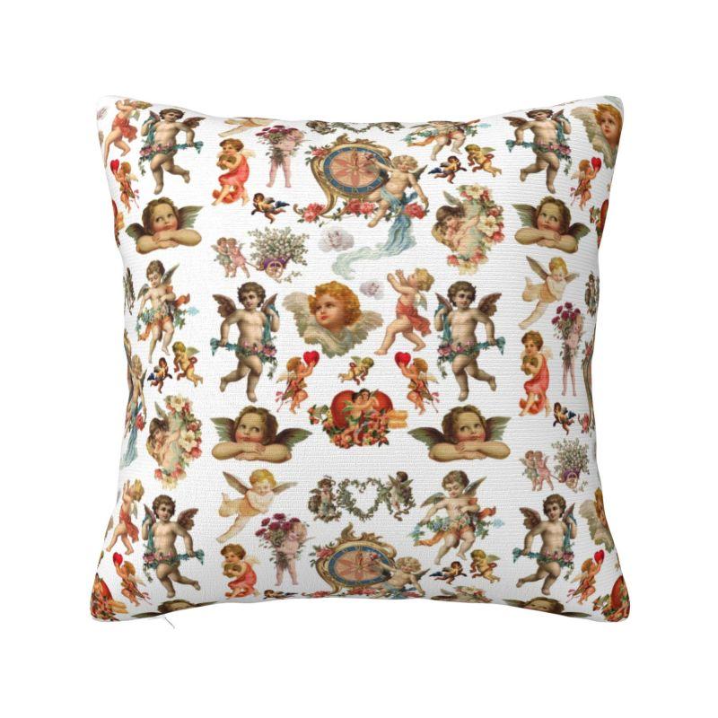 Custom Vintage Rose Victorian Angel Pillow Covers Home Decoration Luxury Cushion Cover Square Pillowcase