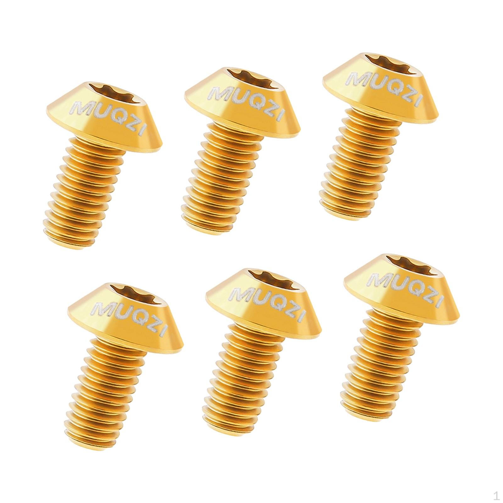 Титановые болты для роторов дисковых тормозов велосипеда, упаковка 6 шт. Gold