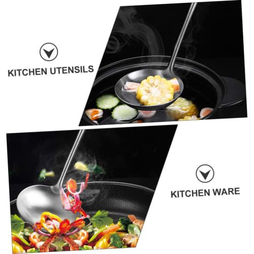 NAMOARLY 1 Set Long Handled Cooking Spatula, Stir-fry Ladle, Serving Spoon, Wok Tool Set, Stainless Steel Spatula Spoon Set, Wok Spoon Set, Spatula La