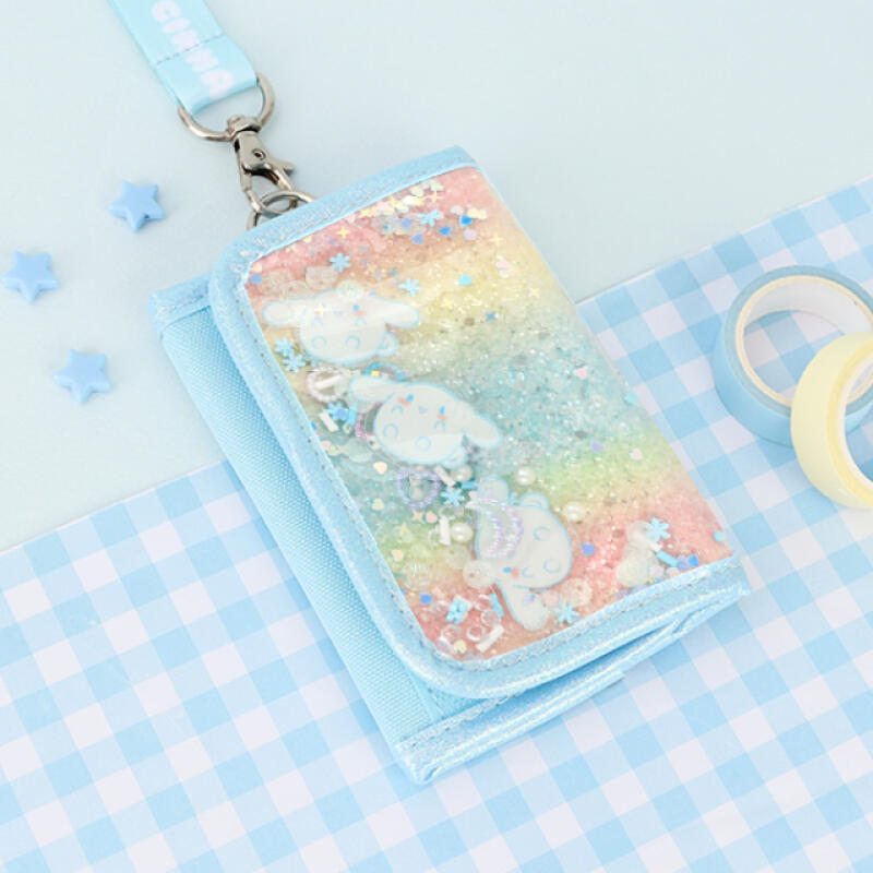 Cinnamoroll Sequin Bling 3-Tier Necklace Wallet
