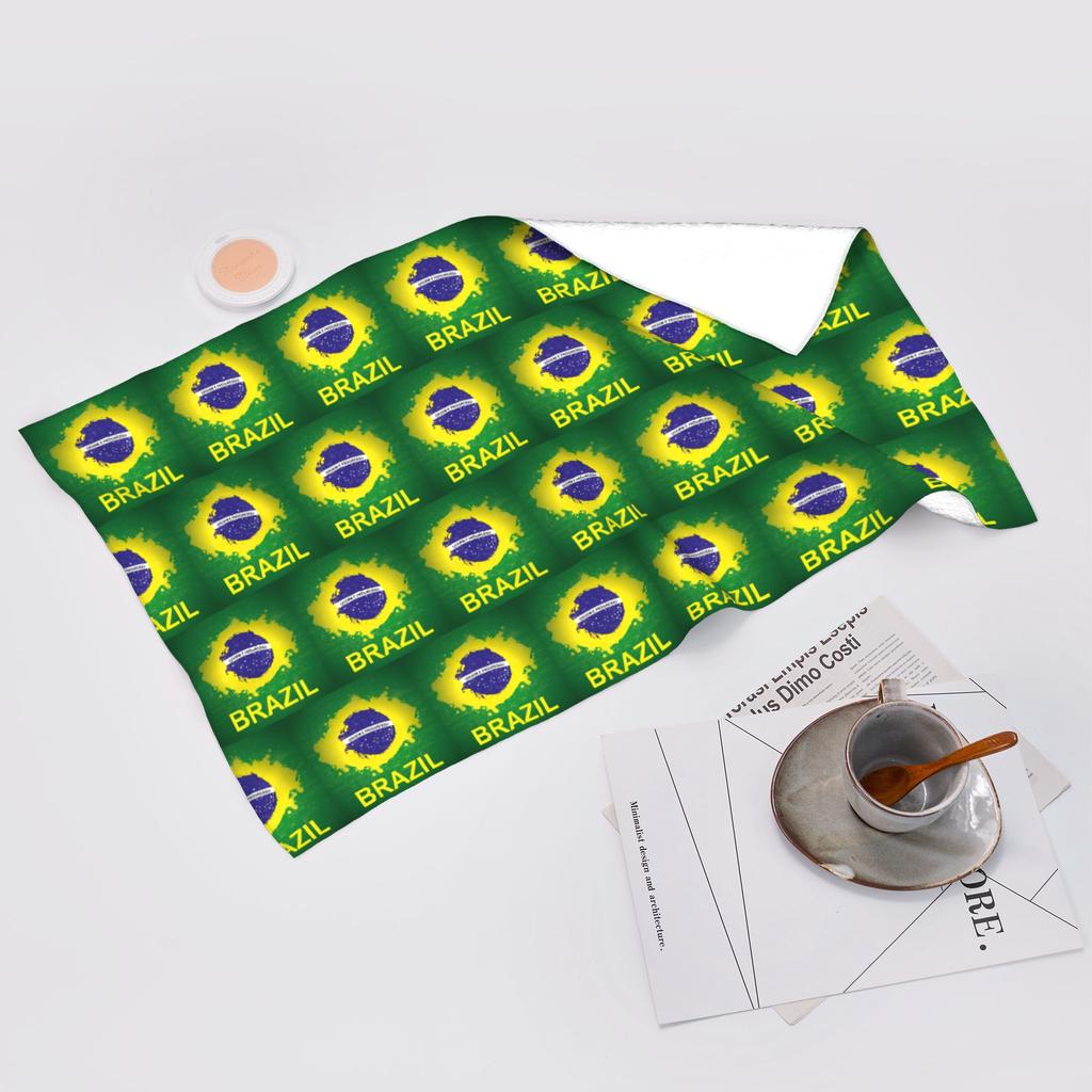 Brazil Flag Soft Face Towel Quick Dry Pool Bath Cotton Towels Absorbent