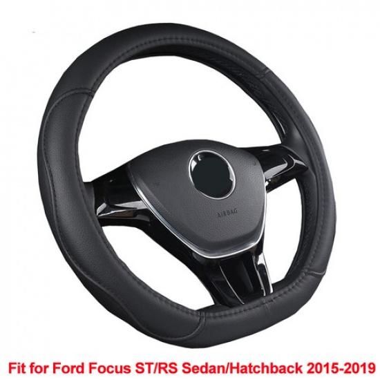 Car Steering Wheel Cover D Shape for Ford Focus ST RS 2015 2016 2017 2018