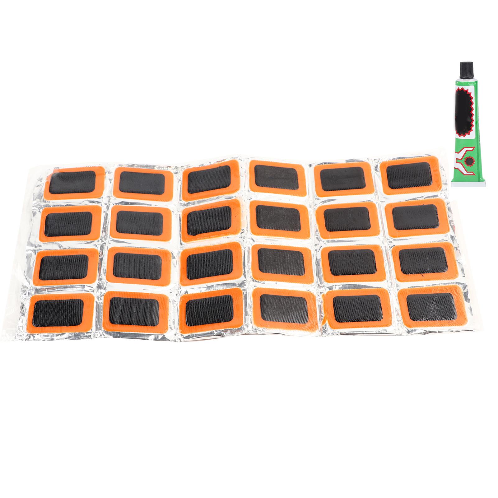 Igeteck 48Pcs Bicycle Tire Rubber Patch Kit With Glue Bike Tire Inner Tube Puncture Repairing Patch