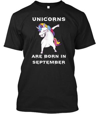 Unicorns Are Born In September Premium T-Shirt Made In the USA Size S To 5XL