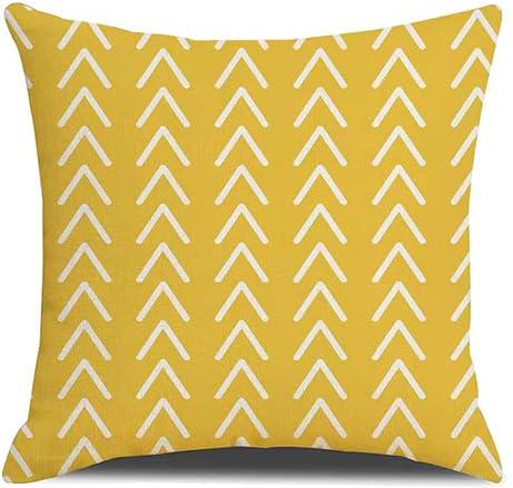 Cushion Cover 45x45 Cm Square Yellow Geometric Letters Modern Decorative Cushion Cover for Pillows Living Room Sofa Home Decor